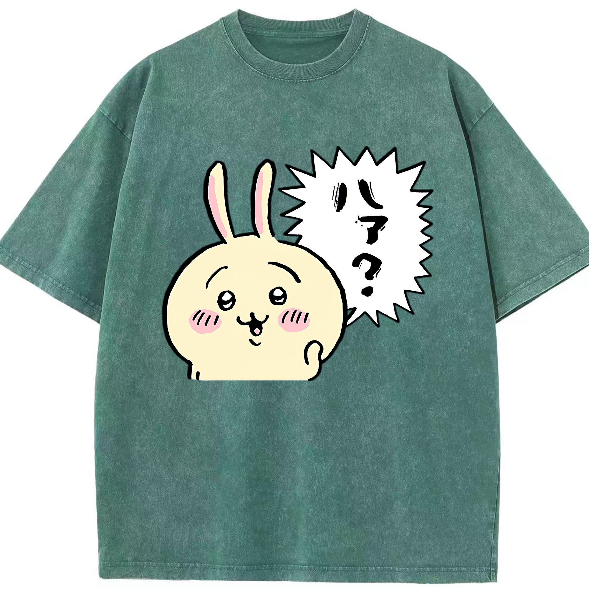 （画像用） ちいかわ うさぎ Chii-kawa usagi 綿100% ヴィンテージ風 半袖Tシャツ（フロントプリント）